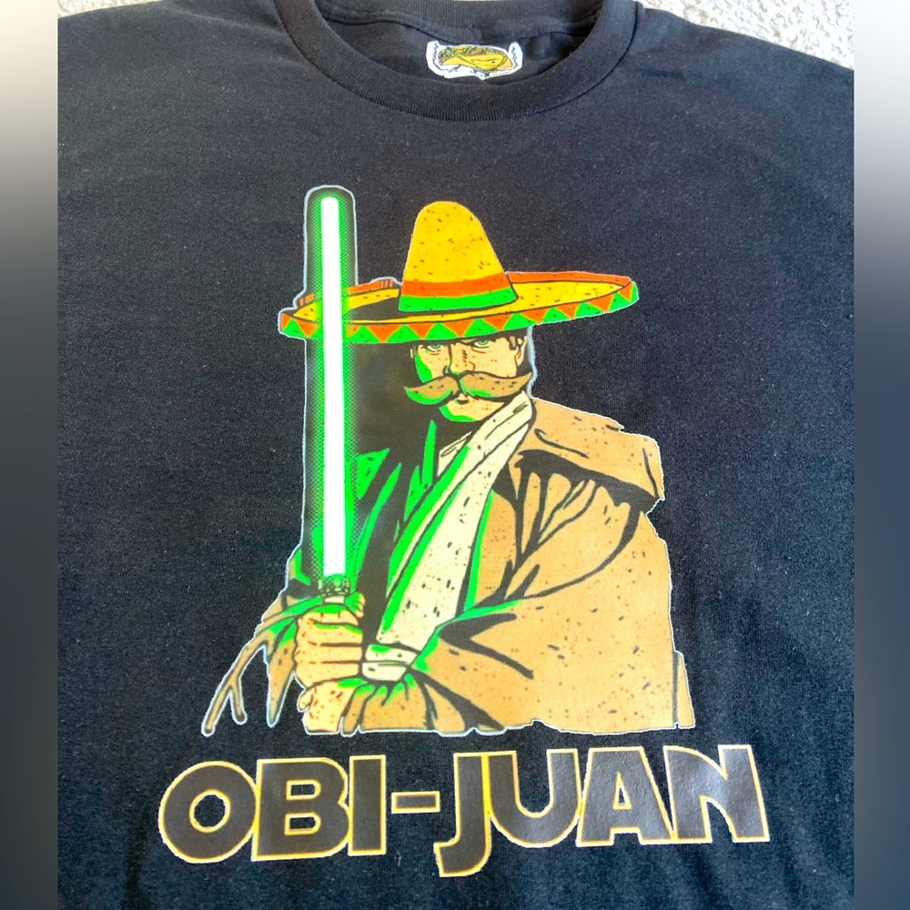 Obi-Juan Star Wars Tacos Banditos Colab Men’s Black Tee NWT